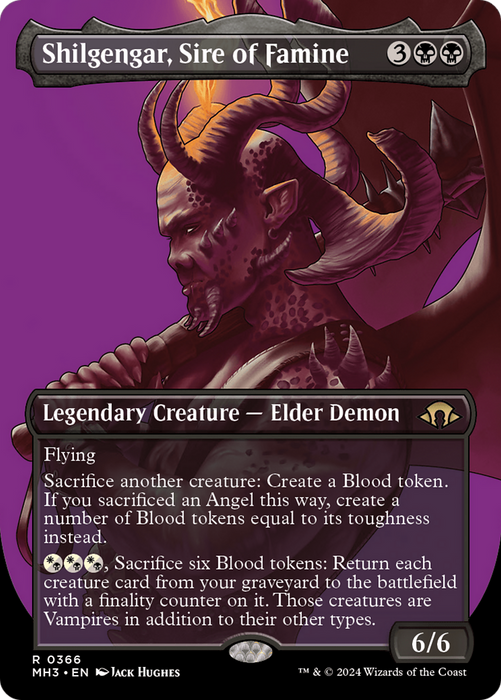 Shilgengar, Sire of Famine (Borderless) [MH3-366] Foil - Modern Horizons 3