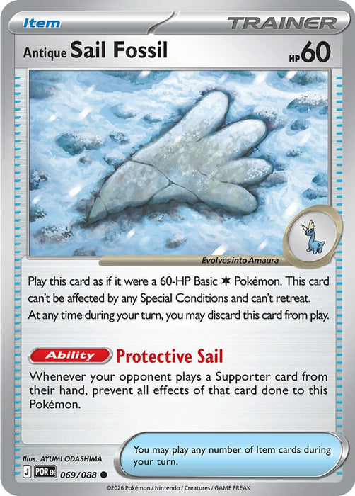 Antique Sail Fossil (069/088) (Reverse Holofoil) [ME03: Perfect Order]