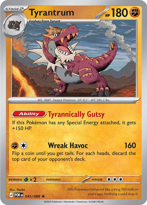 Tyrantrum (045/088) (Reverse Holofoil) [ME03: Perfect Order]