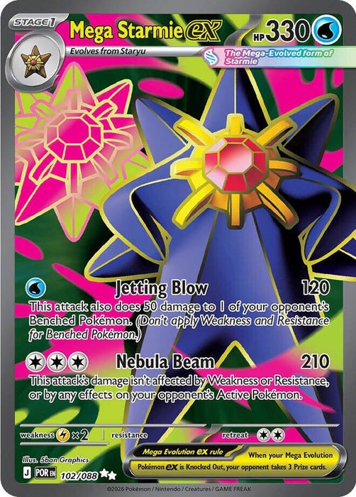 Mega Starmie ex (102/088) (Holofoil) [ME03: Perfect Order]