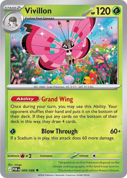 Vivillon (009/088) (Reverse Holofoil) [ME03: Perfect Order]