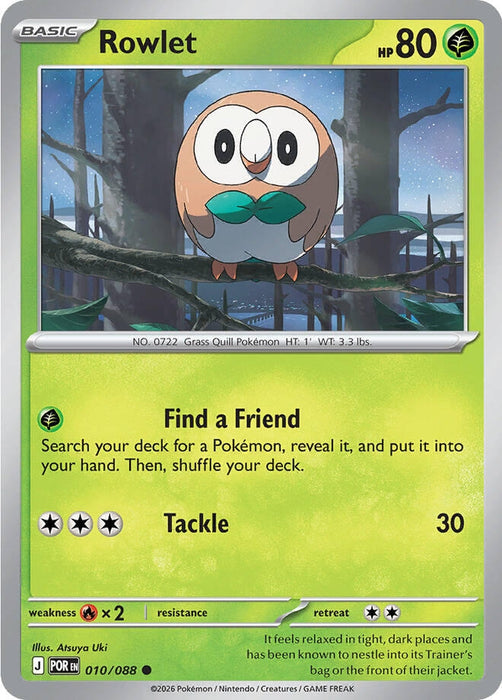 Rowlet (010/088) (Reverse Holofoil) [ME03: Perfect Order]