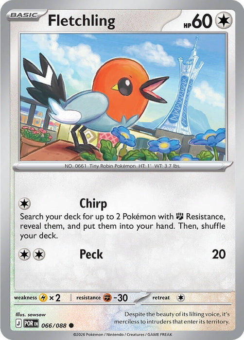 Fletchling (066/088) (Reverse Holofoil) [ME03: Perfect Order]