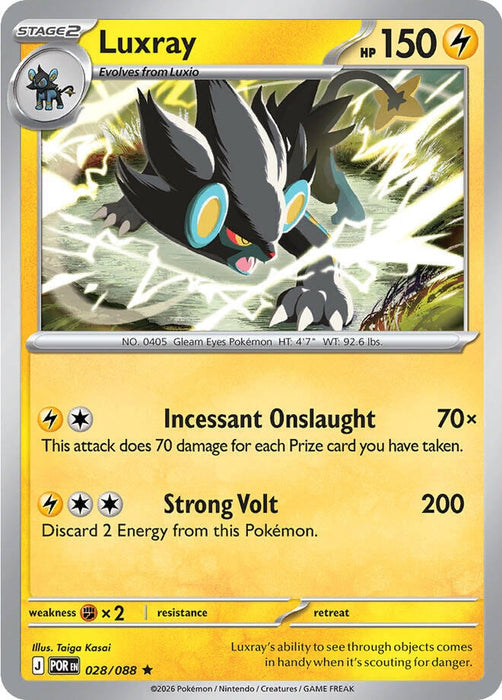 Luxray (028/088) (Reverse Holofoil) [ME03: Perfect Order]