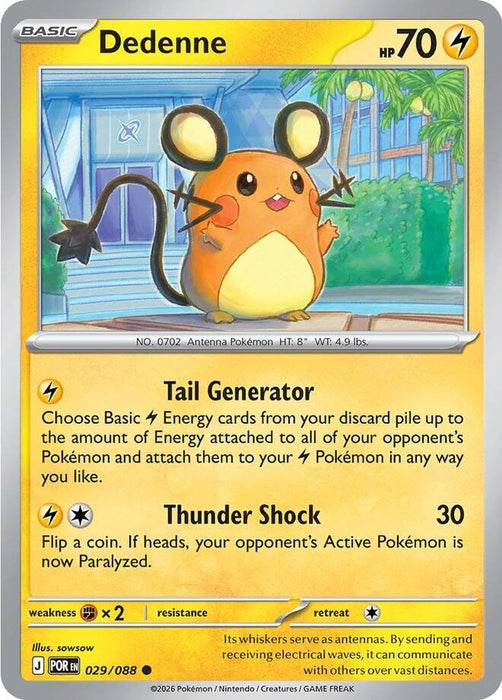 Dedenne (029/088) (Reverse Holofoil) [ME03: Perfect Order]