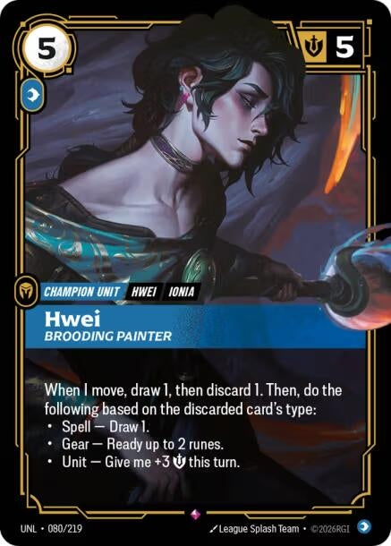 Image for Hwei - Brooding Painter (080/219) (Foil) [Unleashed] - Riftbound: League of Legends Trading Card Game
