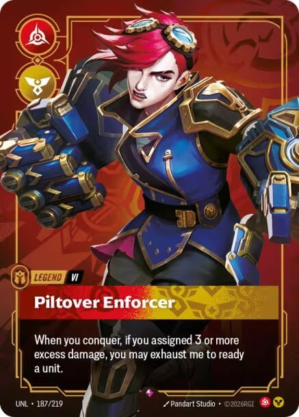 Image for Vi - Piltover Enforcer (187/219) (Foil) [Unleashed] - Riftbound: League of Legends Trading Card Game
