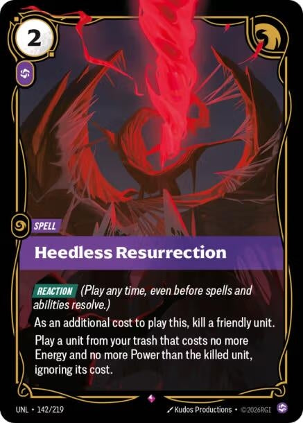 Image for Heedless Resurrection (142/219) (Foil) [Unleashed] - Riftbound: League of Legends Trading Card Game