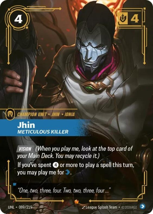 Image for Jhin - Meticulous Killer (089/219) (Foil) [Unleashed] - Riftbound: League of Legends Trading Card Game