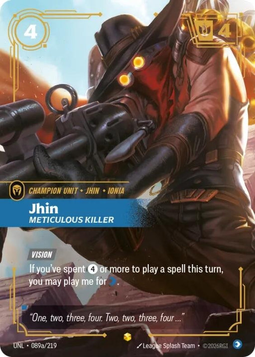 Image for Jhin - Meticulous Killer (Alternate Art) (089a/219) (Foil) [Unleashed] - Riftbound: League of Legends Trading Card Game