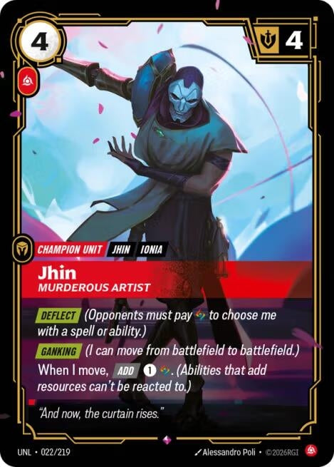 Image for Jhin - Murderous Artist (022/219) (Foil) [Unleashed] - Riftbound: League of Legends Trading Card Game