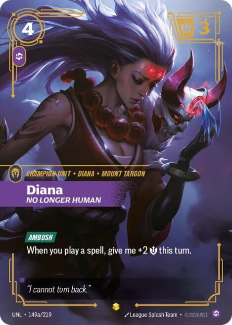 Image for Diana - No Longer Human (Alternate Art) (149a/219) (Foil) [Unleashed] - Riftbound: League of Legends Trading Card Game