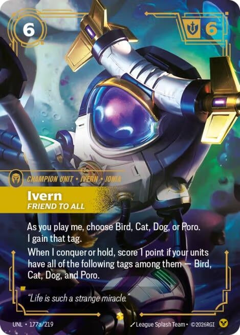 Image for Ivern - Friend to All (Alternate Art) (177a/219) (Foil) [Unleashed] - Riftbound: League of Legends Trading Card Game