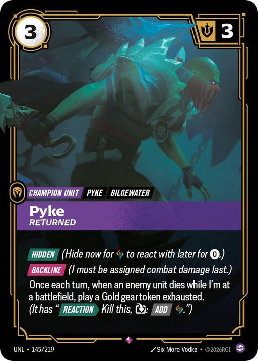 Image for Pyke - Returned (145/219) (Foil) [Unleashed] - Riftbound: League of Legends Trading Card Game