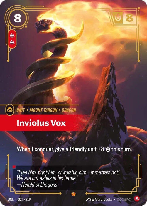 Image for Inviolus Vox (027/219) (Foil) [Unleashed] - Riftbound: League of Legends Trading Card Game