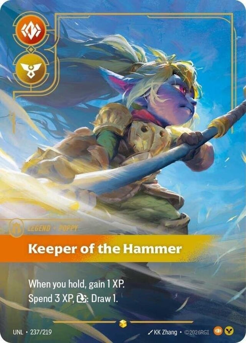 Image for Poppy - Keeper of the Hammer (Overnumbered) (237/219) (Foil) [Unleashed] - Riftbound: League of Legends Trading Card Game