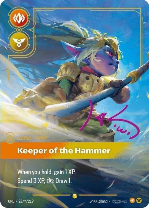 Image for Poppy - Keeper of the Hammer (Signature) (237*/219) (Foil) [Unleashed] - Riftbound: League of Legends Trading Card Game