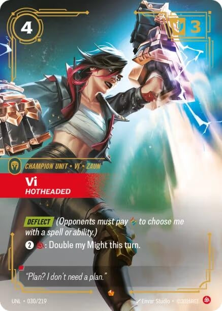 Image for Vi - Hotheaded (030/219) (Foil) [Unleashed] - Riftbound: League of Legends Trading Card Game
