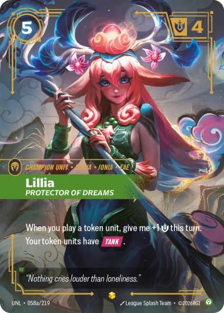 Image for Lillia - Protector of Dreams (Alternate Art) (058a/219) (Foil) [Unleashed] - Riftbound: League of Legends Trading Card Game