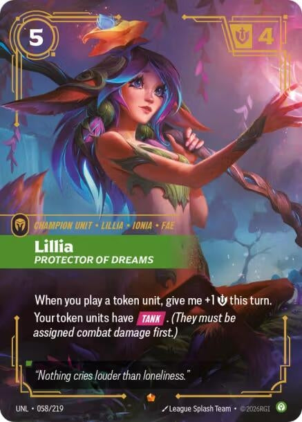 Image for Lillia - Protector of Dreams (058/219) (Foil) [Unleashed] - Riftbound: League of Legends Trading Card Game