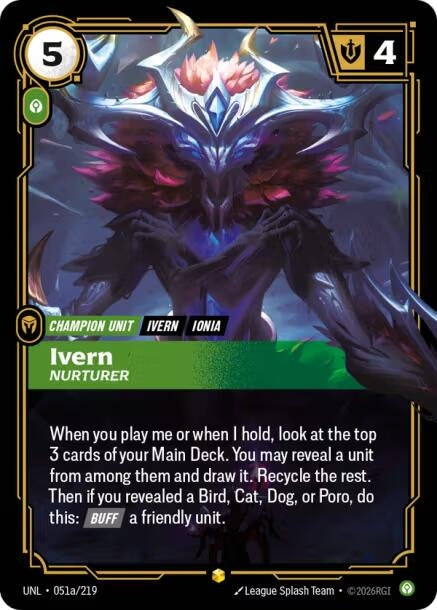 Image for Ivern - Nurturer (Alternate Art) (051a/219) (Foil) [Unleashed] - Riftbound: League of Legends Trading Card Game