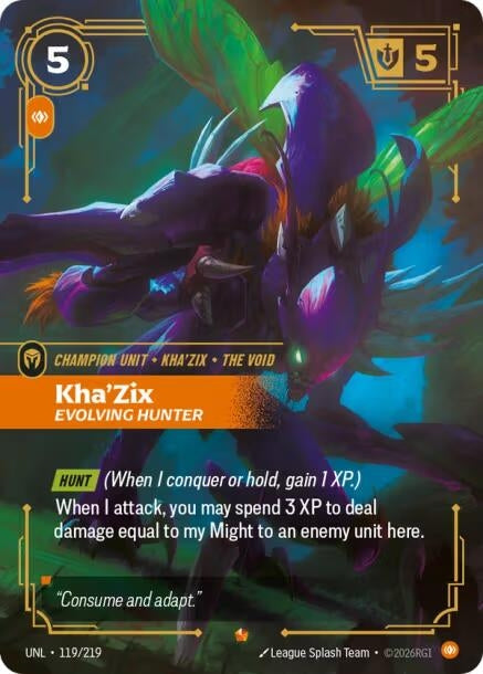 Image for Kha'Zix - Evolving Hunter (119/219) (Foil) [Unleashed] - Riftbound: League of Legends Trading Card Game
