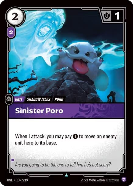 Image for Sinister Poro (137/219) [Unleashed] - Riftbound: League of Legends Trading Card Game