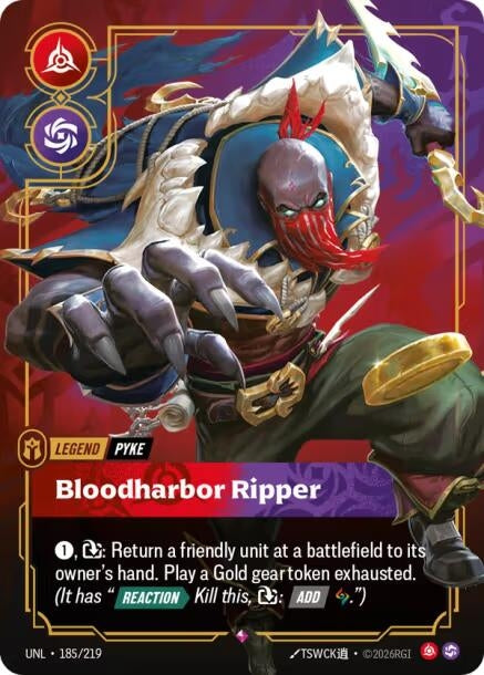 Image for Pyke - Bloodharbor Ripper (185/219) (Foil) [Unleashed] - Riftbound: League of Legends Trading Card Game