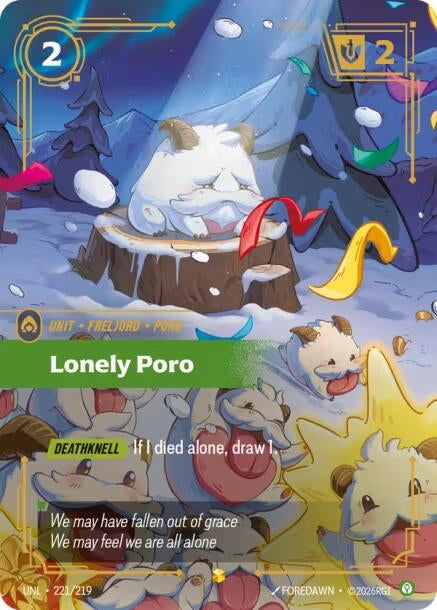 Image for Lonely Poro (Overnumbered) (221/219) (Foil) [Unleashed] - Riftbound: League of Legends Trading Card Game