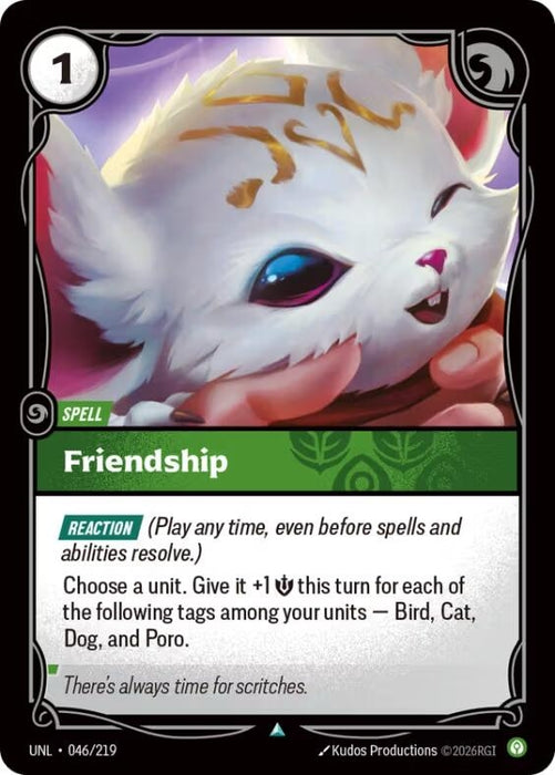 Image for Friendship (046/219) (Foil) [Unleashed] - Riftbound: League of Legends Trading Card Game