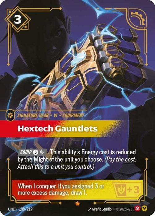 Image for Hextech Gauntlets (188/219) (Foil) [Unleashed] - Riftbound: League of Legends Trading Card Game