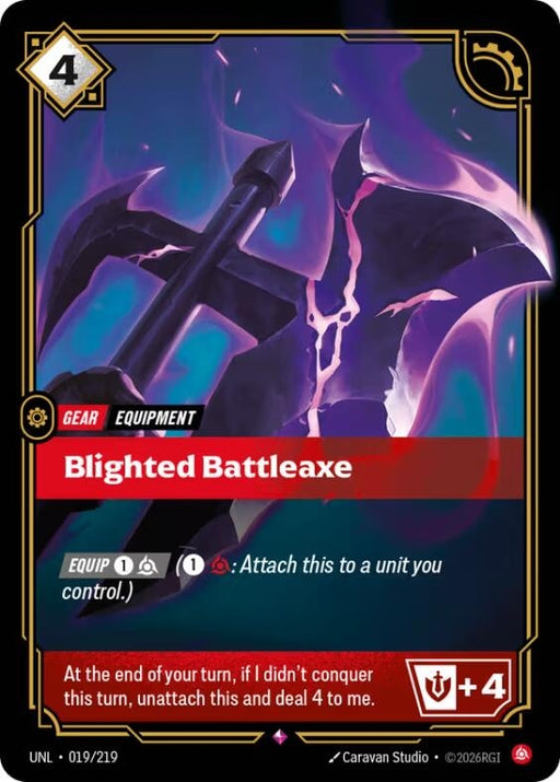 Image for Blighted Battleaxe (019/219) (Foil) [Unleashed] - Riftbound: League of Legends Trading Card Game
