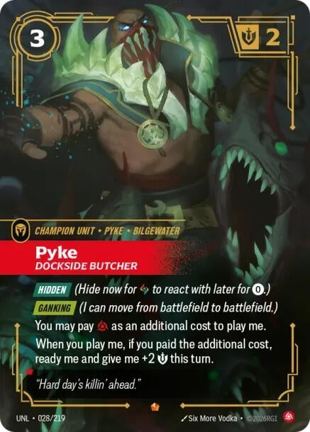 Image for Pyke - Dockside Butcher (028/219) (Foil) [Unleashed] - Riftbound: League of Legends Trading Card Game