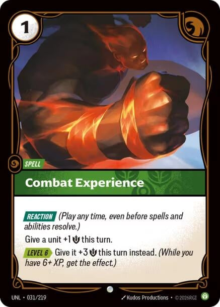 Image for Combat Experience (031/219) (Foil) [Unleashed] - Riftbound: League of Legends Trading Card Game