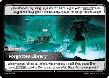 Image for Forgotten Library (211/219) (Foil) [Unleashed] - Riftbound: League of Legends Trading Card Game