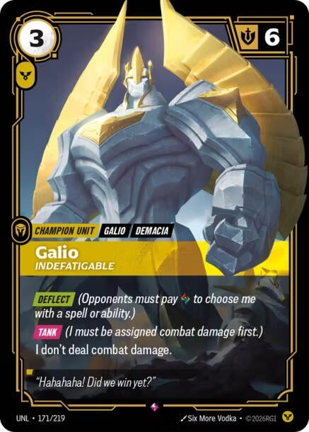 Image for Galio - Indefatigable (171/219) (Foil) [Unleashed] - Riftbound: League of Legends Trading Card Game