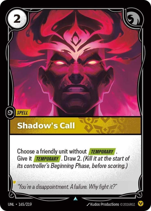 Image for Shadow's Call (165/219) (Foil) [Unleashed] - Riftbound: League of Legends Trading Card Game