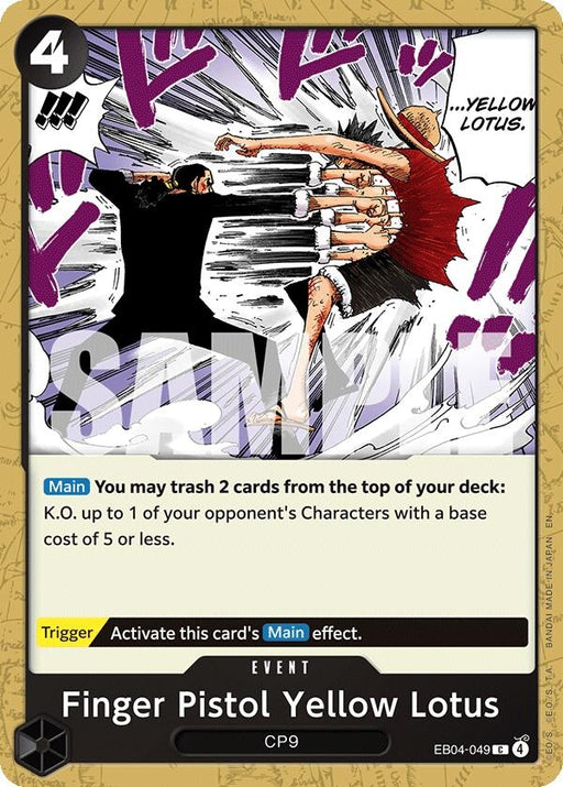 Image for Finger Pistol Yellow Lotus (EB04-049) [Adventure on Kami's Island] - One Piece Card Game