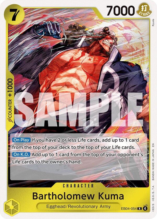 Image for Bartholomew Kuma (EB04-054) (EB04-054) (Foil) [Adventure on Kami's Island] - One Piece Card Game