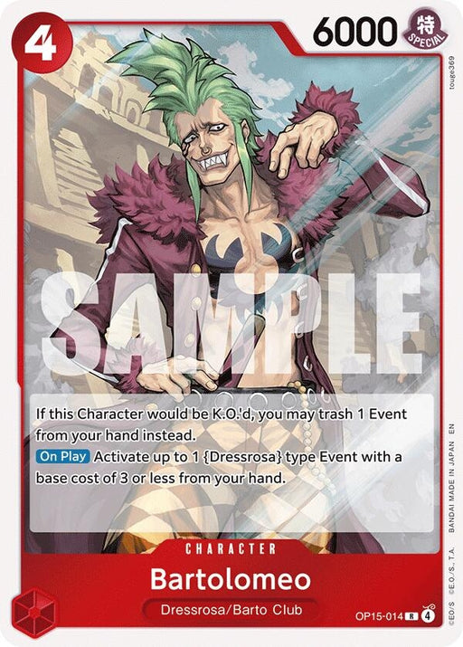 Image for Bartolomeo (OP15-014) (Foil) [Adventure on Kami's Island] - One Piece Card Game