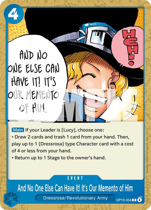 Image for And No One Else Can Have It! It's Our Memento of Him (OP15-054) [Adventure on Kami's Island] - One Piece Card Game
