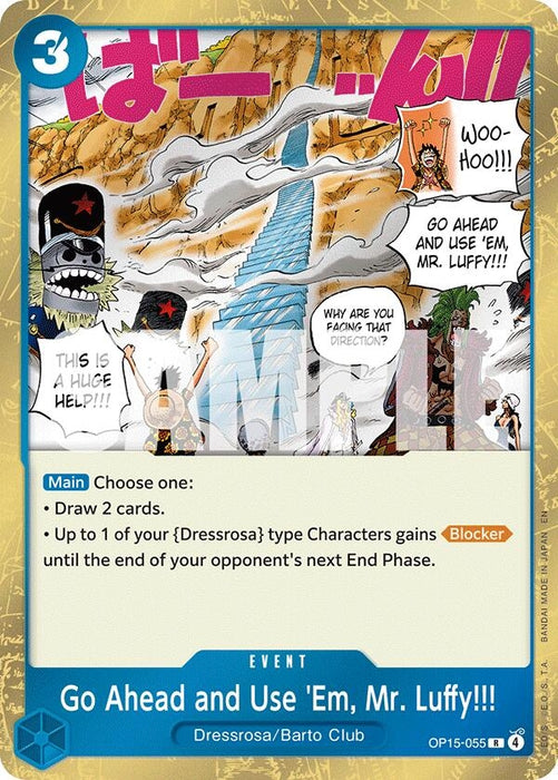 Go Ahead and Use 'Em, Mr. Luffy!!! (OP15-055) (Foil) [Adventure on Kami's Island]