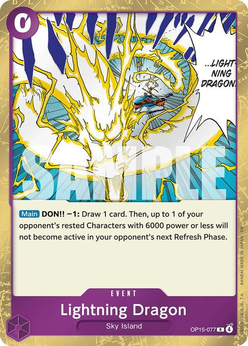 Lightning Dragon (OP15-077) (Foil) [Adventure on Kami's Island]