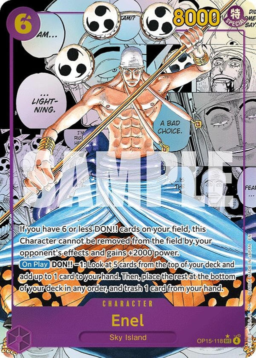 Image for Enel (OP15-118) (Manga) (OP15-118) (Foil) [Adventure on Kami's Island] - One Piece Card Game