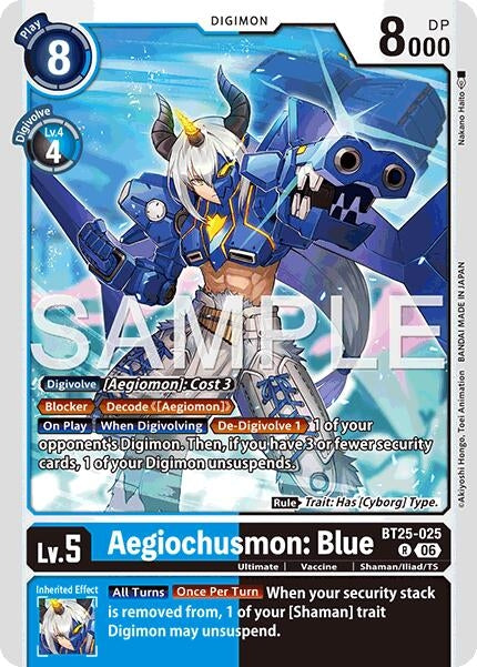 Image for Aegiochusmon: Blue (BT25-025 R) (Foil) [Dual Revolution] - Digimon Card Game