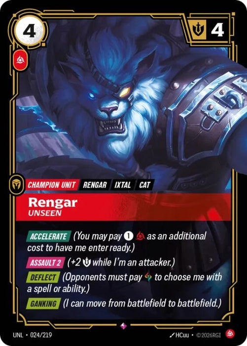 Image for Rengar - Unseen (024/219) (Foil) [Unleashed] - Riftbound: League of Legends Trading Card Game