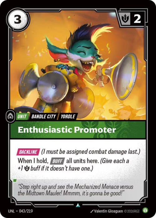 Image for Enthusiastic Promoter (043/219) (Foil) [Unleashed] - Riftbound: League of Legends Trading Card Game
