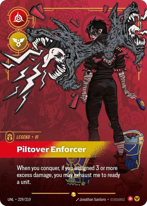 Image for Vi - Piltover Enforcer (Overnumbered) (229/219) (Foil) [Unleashed] - Riftbound: League of Legends Trading Card Game