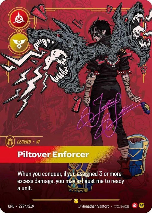 Image for Vi - Piltover Enforcer (Signature) (229*/219) (Foil) [Unleashed] - Riftbound: League of Legends Trading Card Game