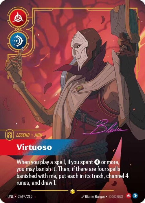 Image for Jhin - Virtuoso (Signature) (226*/219) (Foil) [Unleashed] - Riftbound: League of Legends Trading Card Game